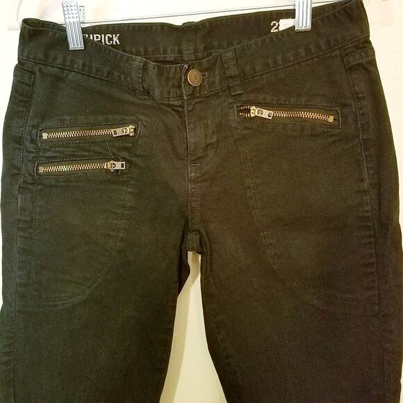 J Crew Toothpick Mid Rise Zipper Detail Skinny Ankle Black Denim Jeans Size 28 - Picture 3 of 9